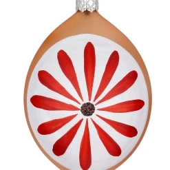 Inge Glass Retro Flower Egg Ornament Christmas