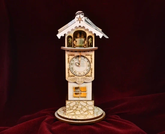 Ginger Cottages Ginger Clock Tower Balsa Wood Ornament Christmas
