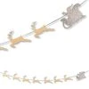 Bethany Lowe Santa & Reindeer Garland Platinum