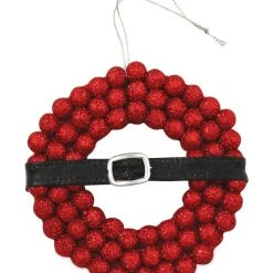 Bethany Lowe Retro Santa Belt Wreath Ornament