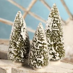 Bethany Lowe Olive Green Bottle Brush Trees