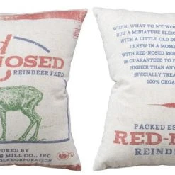 Primitives By Kathy Red Nosed Reindeer Feed Pillow Christmas