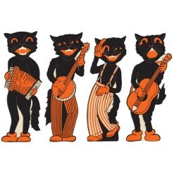 Beistle Beistle Vintage Halloween Scat Cat Band Halloween Cutouts