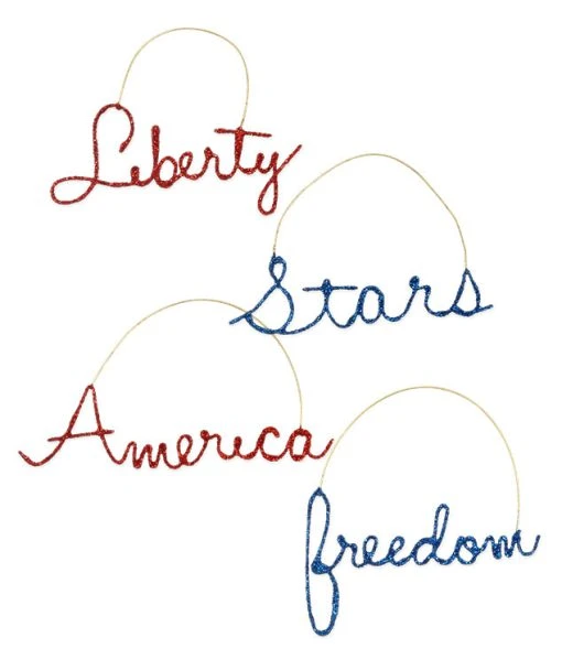 Bethany Lowe Cursive Americana Word Ornaments