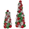Raz Ball & Tinsel Trees, Red, Green & Silver