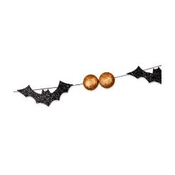 Bethany Lowe Glittered Bat & Orange Ball Garland New!
