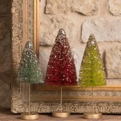 Bethany Lowe Jewel-Tide Bottle Brush Trees With Long Stem