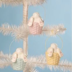 Bethany Lowe Bunny Hop Easter Basket Ornaments