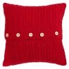 Raz Red Cable Knit Pillow New!