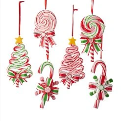Kurt Adler Candy Cane Treats Ornament Set