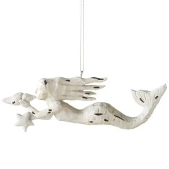 Midwest-CBK Christmas Carved White Mermaid Ornament