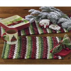 Park Hill Cozy Christmas Cotton Weave Placemats New!