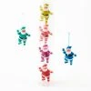 One Hundred 80 Degrees Colorful Retro Santa Ornaments, Flocked New!
