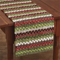 Park Designs Cozy Christmas Cotton Weave Runner New!