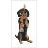 Mary Lake-Thompson Dachshund Mistletoe Kisses Flour Sack Towel