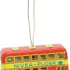 TheHolidayBarn.com Double Decker Bus Tin Toy Reproduction Ornament Christmas