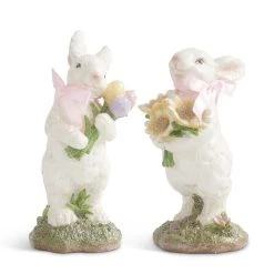 K&K Interiors New! Easter Rabbits With Flowers