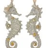 Kurt Adler Christmas Elegant Glitter Seahorse Ornaments