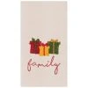 TheHolidayBarn.com "Family" Christmas Gifts Flour Sack Kitchen Towel New!