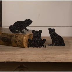 Bethany Lowe New! Frog Silhouettes, Glittered