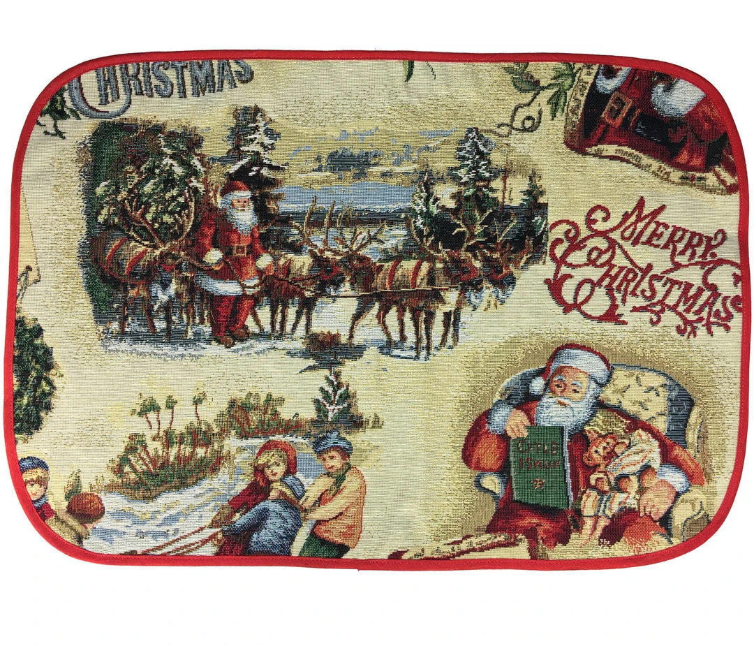 StiVoTex Merry Christmas Tapestry Placemats From Germany - Set Of 6