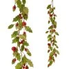 Raz Glittered Holly Ball Garland New!