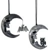 Katherine's Collection Glittered Skull Moon Ornaments
