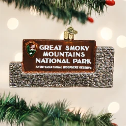 Old World Christmas Great Smoky Mountains National Park Sign Ornament