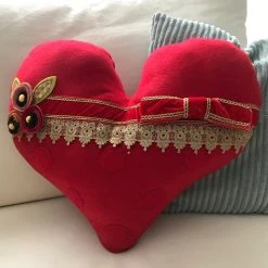 Demdaco New! Heart-Shaped Pillow