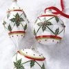 Raz Jeweled Holly Glass Ornaments, Set Of 6