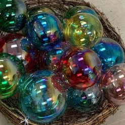 TheHolidayBarn.com Jim Marvin Amber Bottle Glass Ball Ornaments New!