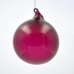 TheHolidayBarn.com New! Jim Marvin Burgundy Bubblegum Glass Ornaments