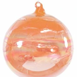 TheHolidayBarn.com Jim Marvin Iridescent Peach Art Glass Ball Ornaments Jim Marvin Ornaments