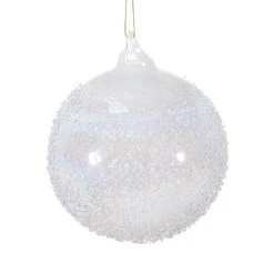 Winward Jim Marvin Ivory Beaded Art Glass Ornaments, Set Of 2