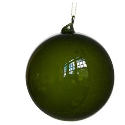 TheHolidayBarn.com Jim Marvin Moss Green Bubblegum Glass Ornaments