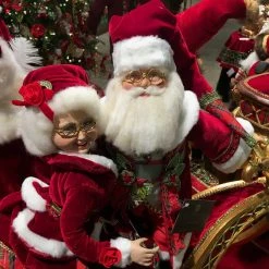 TheHolidayBarn.com Christmas Wishes Mr. & Mrs. Claus With Sleigh