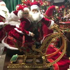 TheHolidayBarn.com Christmas Wishes Mr. & Mrs. Claus With Sleigh