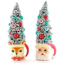New! Katherine's Collection Retro Christmas Tree Mugs