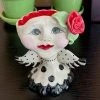 Teyros New! Lady Head Art Pottery Container, Angel Rose