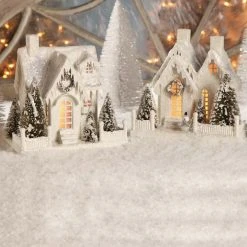 Bethany Lowe Large Ivory Cottages - Putz Houses