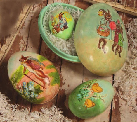 Bethany Lowe Paper Mache Easter Nesting Eggs