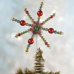 Bethany Lowe Merry & Bright Starburst Tree Topper New!