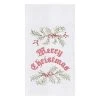 TheHolidayBarn.com New! Merry Christmas & Holly Embroidered Kitchen Towel