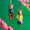 Glitterville Nathalie Lete Kitty Cat Ornaments