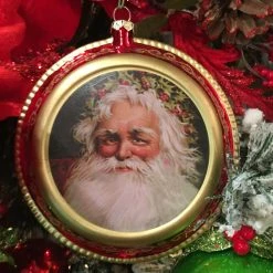 Midwest-CBK Old Fashioned Santa Disk Ornament