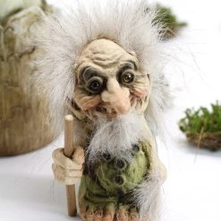 TheHolidayBarn.com New! Old Troll With Walking Stick