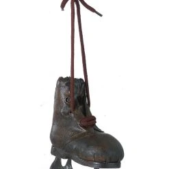 Sullivans Antique Brown Leather Ice Skate Ornament Christmas