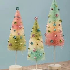 Bethany Lowe New! Pastel Confetti Bottle Brush Trees