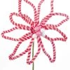 Kurt Adler Pink Candy Stripe Poinsettia Pick