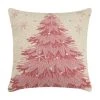 TheHolidayBarn.com Pink Christmas Tree Hooked Pillow New!